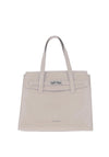 Zen Collection Faux Croc Print Medium Satchel, Beige