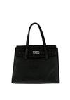 Zen Collection Faux Croc Print Medium Satchel, Black