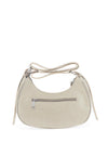 Zen Collection Faux Croc Print Studded Crossbody Bag, Beige