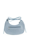Zen Collection Faux Croc Print Studded Crossbody Bag, Blue
