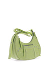 Zen Collection Faux Croc Print Studded Crossbody Bag, Lime