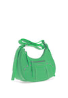 Zen Collection Faux Croc Print Studded Crossbody Bag, Green