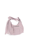 Zen Collection Faux Croc Print Studded Crossbody Bag, Pink