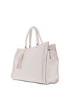 Zen Collection Faux Leather Tassel Shoulder Bag, White