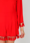 Traffic People Let Them Stare Fringe Playsuit, Red