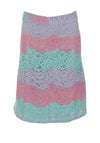 Traffic People Lace Striped A-line Skirt, Lilac