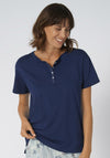 Triumph Mother of Pearl Button Pyjama Top, Navy