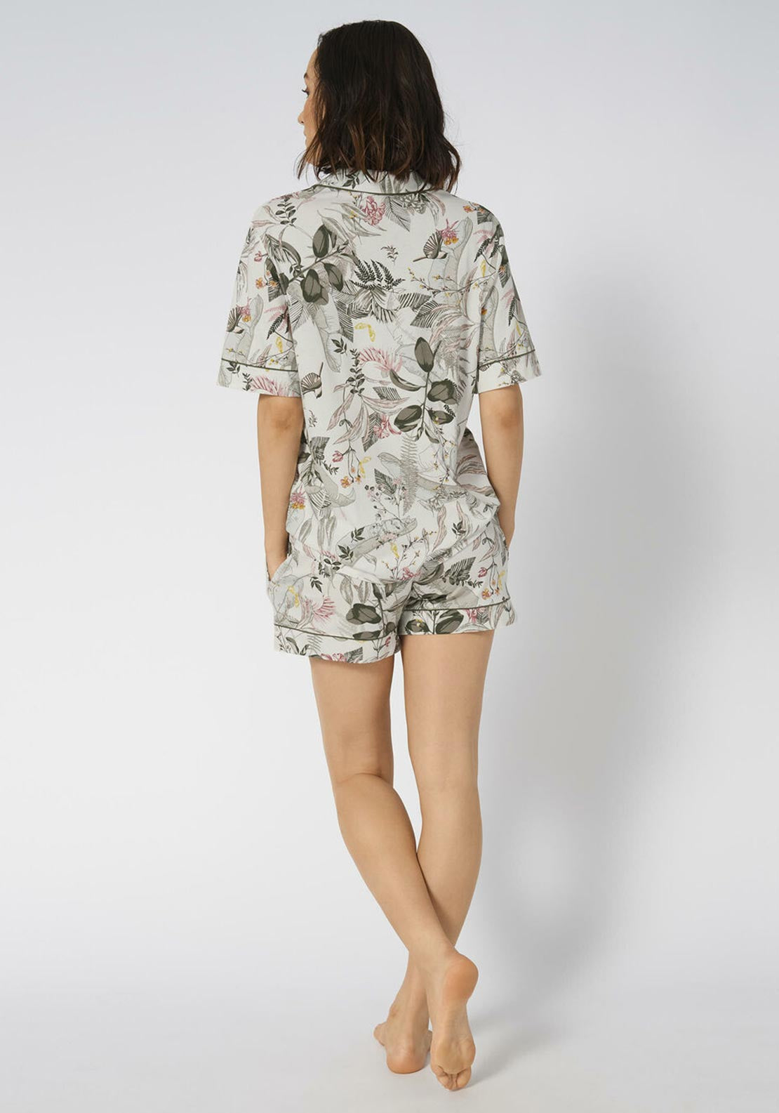 Triumph Boyfriend Pyjama Shorts Set, Green Multi