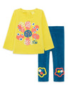 Tuc Tuc Girl Long Sleeve Top and Legging Set, Yellow Blue