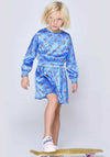 Billieblush Cool Print Long Sleeve Dress, Blue