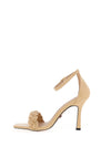 Una Healy Sweete Motions Chain Pleat Heeled Sandals, Nude