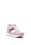 Una Healy In Between Suede Mix Wedge Heel Trainer, Pink