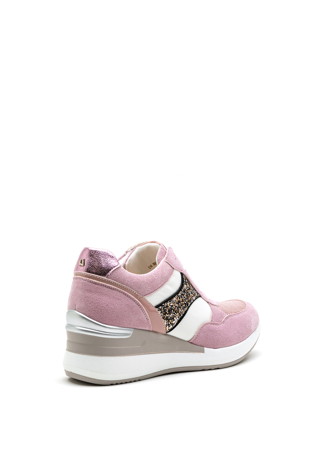 Una Healy In Between Suede Mix Wedge Heel Trainer, Pink