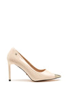 Una Healy Wonderful Metal Trim Heeled Court Shoes, Nude