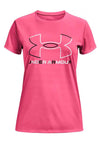 Under Armour Large Glitter Logo T-Shirt, Neon Pink