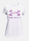 Under Amour Girls Print Logo T-Shirt, White