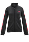 Under Amour Girls Tape Logo Zip Jacket, Black