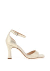 Unisa Safira Leather Chunky Heeled Sandals, Gold