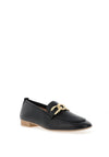 Unisa Buyo Leather Chain Loafer, Black