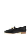 Unisa Buyo Leather Chain Loafer, Black