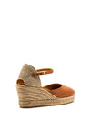 Unisa Caceres Leather Espadrille Wedges, Tan
