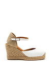 Unisa Castilla Leather Espadrille Wedges, White