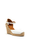 Unisa Castilla Leather Espadrille Wedges, White