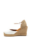 Unisa Castilla Leather Espadrille Wedges, White