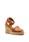 Unisa Cavia Leather Stud Wedges, Tan