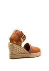 Unisa Cavia Leather Stud Wedges, Tan