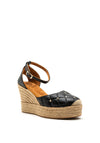Unisa Cifens Quilted Stud Espadrille Wedges, Black