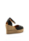 Unisa Cifens Quilted Stud Espadrille Wedges, Black