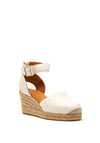 Unisa Cliver Leather Studded Wedged Sandals, Ivory