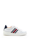 Unisa Farola Woven Stripe Leather Trainers, White