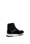 Unisa Suede Mix Zipped High Top Trainer, Black