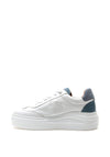 Unisa Leather Fraile Chunky Platform Trainers, White and Blue