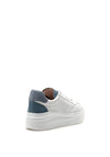 Unisa Leather Fraile Chunky Platform Trainers, White and Blue