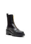 Unisa Arch Zip Leather Ankle Boot, Black
