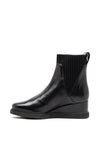 Unisa Fabric Sock Wedged Ankle Boot, Black