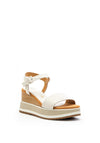 Unisa Kollana Wedge Platform Leather Sandals, Ivory