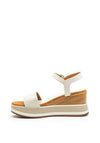 Unisa Kollana Wedge Platform Leather Sandals, Ivory