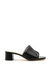 Unisa Kozan Leather Block Heel Mule Sandals, Black