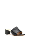 Unisa Kozan Leather Block Heel Mule Sandals, Black