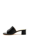 Unisa Kozan Leather Block Heel Mule Sandals, Black