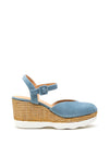 Unisa Layosaks Suede Wedged Sandals, Blue