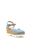 Unisa Layosaks Suede Wedged Sandals, Blue