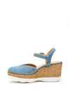 Unisa Layosaks Suede Wedged Sandals, Blue