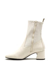 Unisa Leather Square Toe Heeled Boot, Ivory