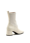 Unisa Leather Square Toe Heeled Boot, Ivory