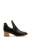 Unisa Muler Leather Stud Block Heel Boots, Black
